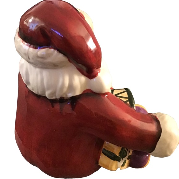 CHRISTMAS Serving/Cookie Dish 3-D Sculpted Ceramic Glossy Diameter 11” - Picture 5 of 6